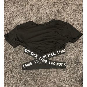 Cris Cross Black Crop Top